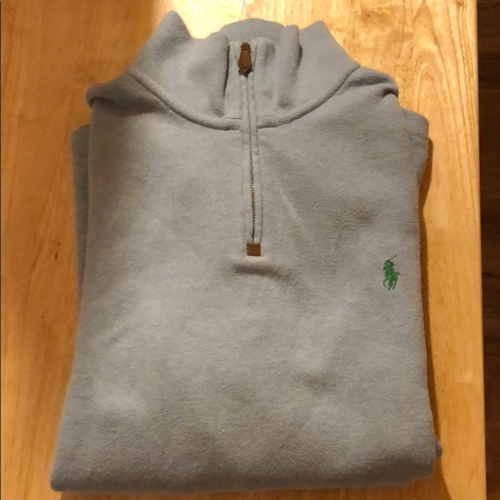 Ralph Lauren heather blue quarter zip
